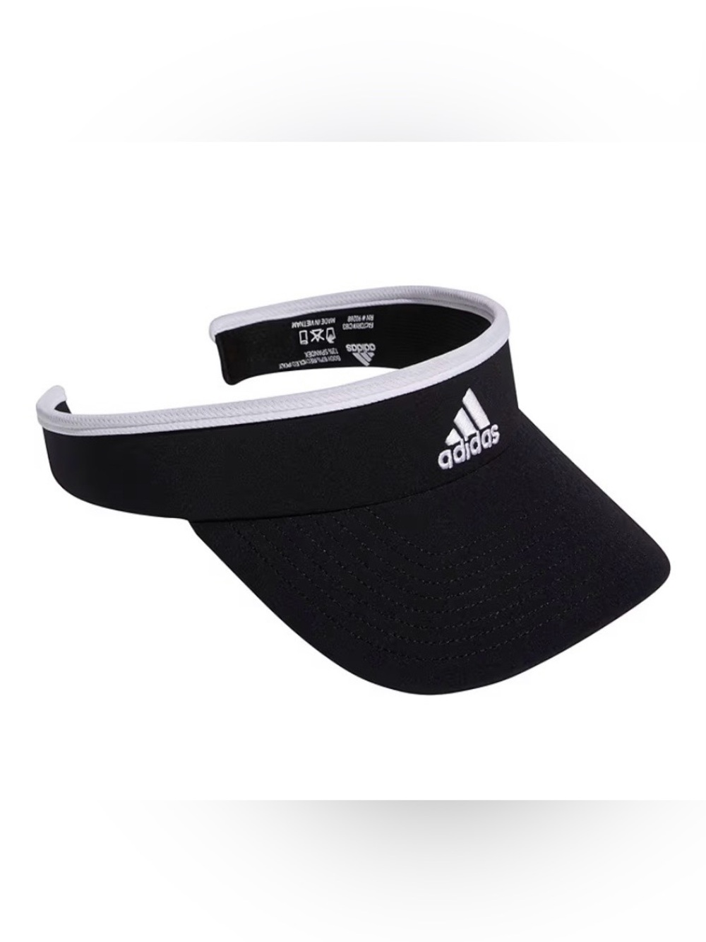 New adidas Women's Black Visor Cap with White Trim